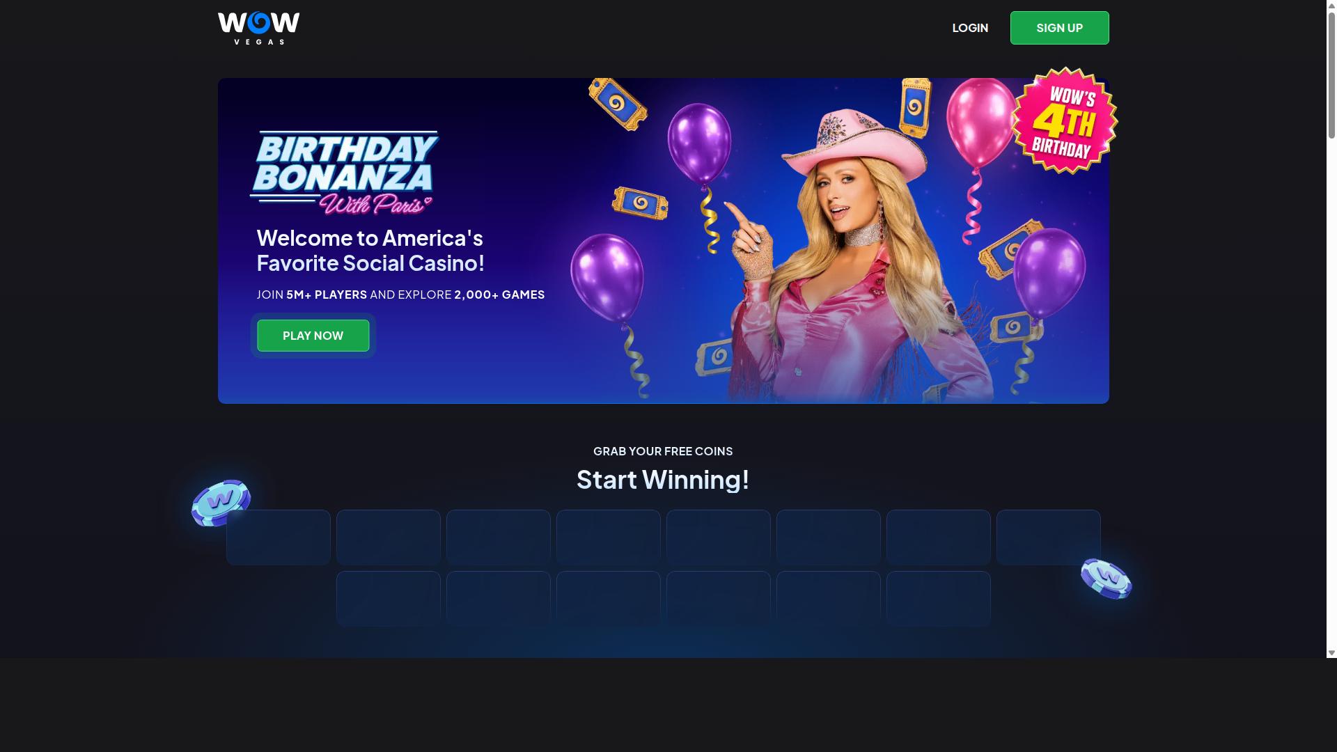 WOW Vegas website